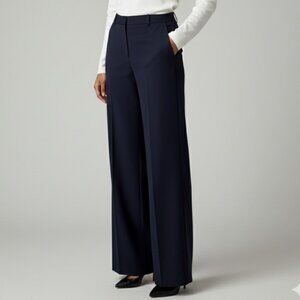 Jones New York Stretch Flat Front Navy Trouser Dress Pants Size 12